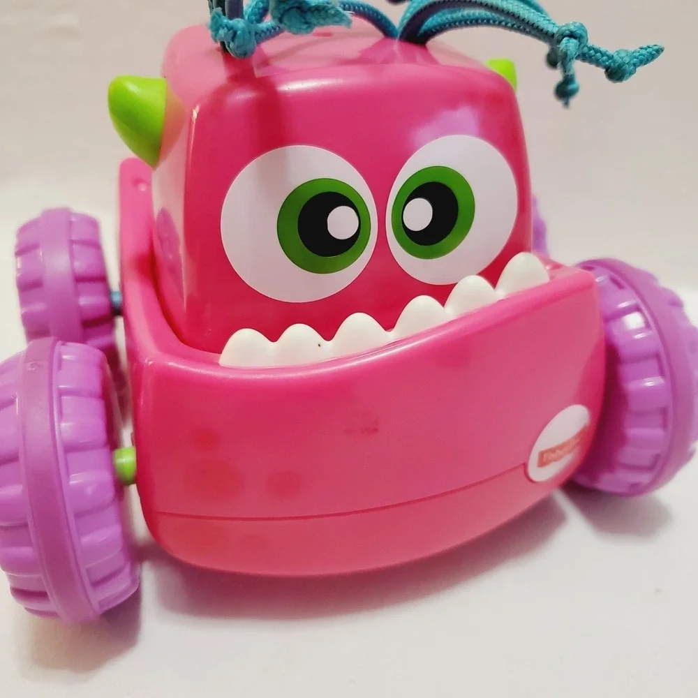Fisher Price Press N Go Pink Monster Truck Toddler Push and Go Toy Car DRG13